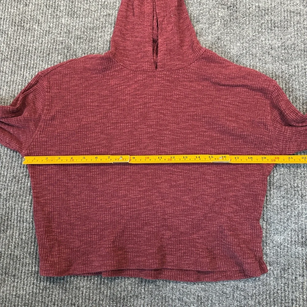 Old Navy Waffle-Knit Hoodie XL (14-16) Burgundy Soft Thermal Layer